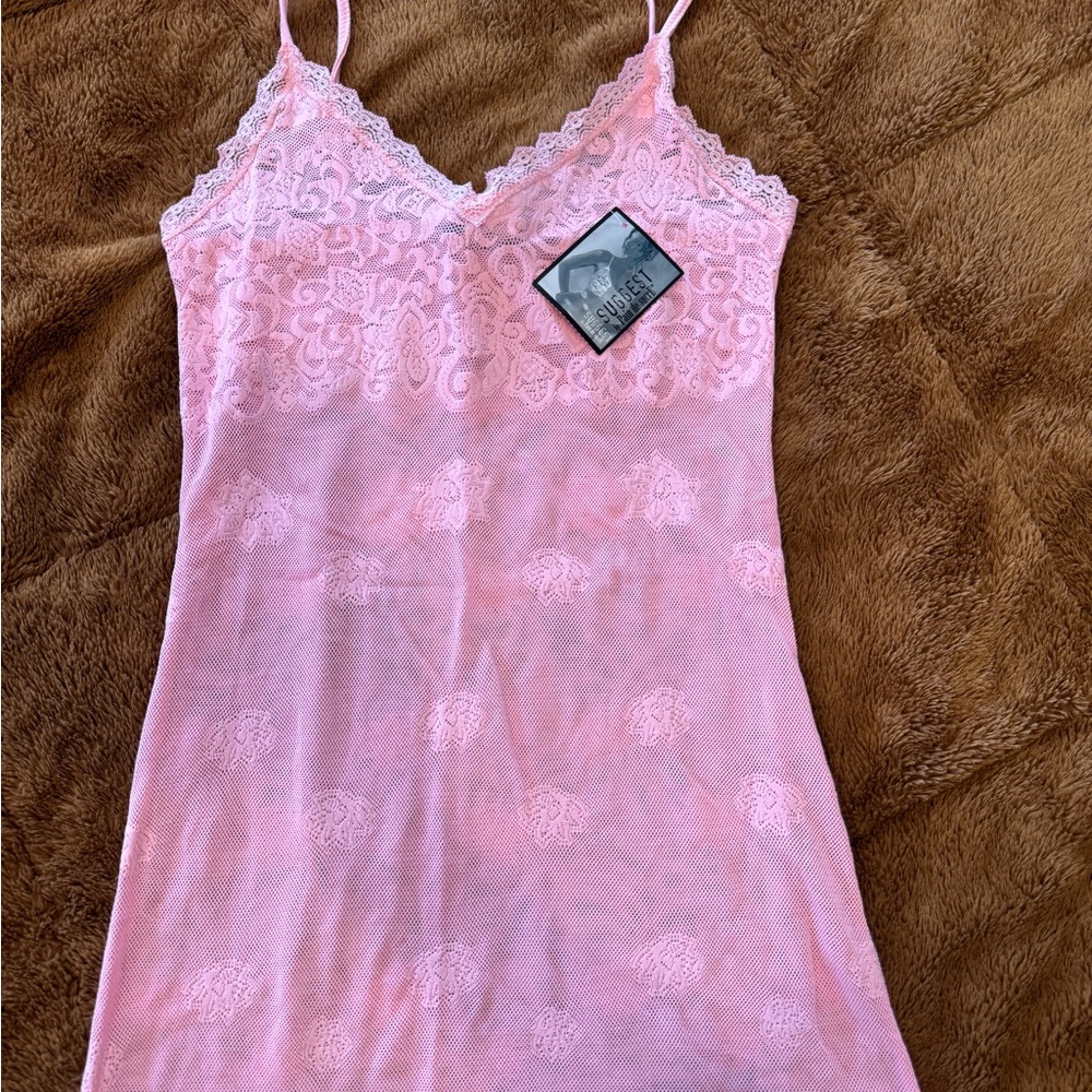 Pain de Sucre | Delicate Pink Lace-Trim Slip Chemise